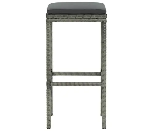 Bāra Krēsli Ar Matračiem, 4 Gab., Pelēka Pe Rotangpalma Vidaxl