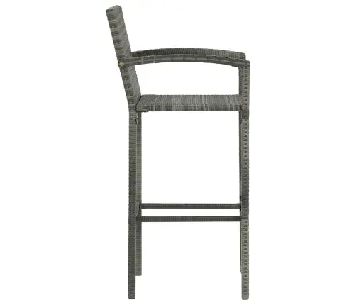 Baro Taburetės, 2Vnt., Pilkos Spalvos, Poliratanas