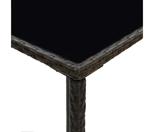 Sodo Baro Stalas, Rudas, 70X70X110cm Poliratanas Ir Stiklas