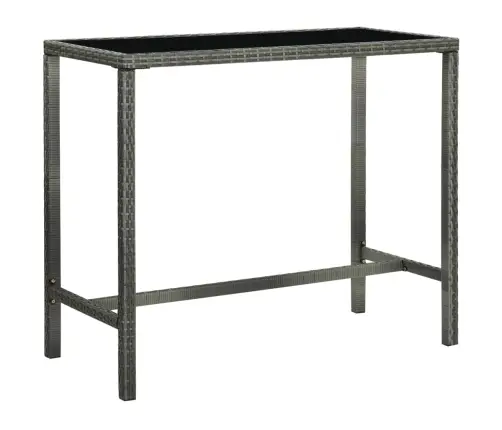 Dārza Bāra Galds, Pelēks, 130X60X110Cm, Pe Rotangpalma, Stikls Vidaxl Dārza Bāra Galds, Pelēks, 130X60X110Cm, Pe Rotangpalma, Stikls Vidaxl