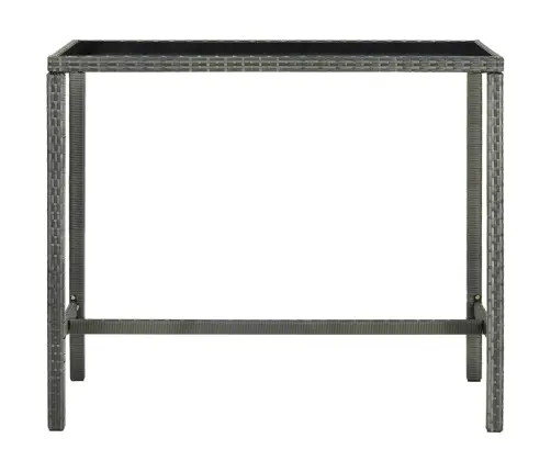 Dārza Bāra Galds, Pelēks, 130X60X110Cm, Pe Rotangpalma, Stikls Vidaxl Dārza Bāra Galds, Pelēks, 130X60X110Cm, Pe Rotangpalma, Stikls Vidaxl