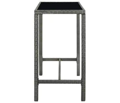 Dārza Bāra Galds, Pelēks, 130X60X110Cm, Pe Rotangpalma, Stikls Vidaxl Dārza Bāra Galds, Pelēks, 130X60X110Cm, Pe Rotangpalma, Stikls Vidaxl