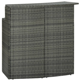 Dārza Bāra Galds, Pelēks, 120X55X110 Cm, Pe Rotangpalma Vidaxl