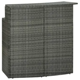 Dārza Bāra Galds, Pelēks, 120X55X110 Cm, Pe Rotangpalma Vidaxl