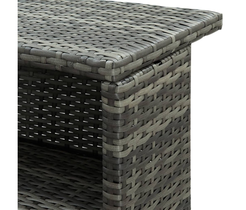 Dārza Bāra Galds, Pelēks, 120X55X110 Cm, Pe Rotangpalma Vidaxl