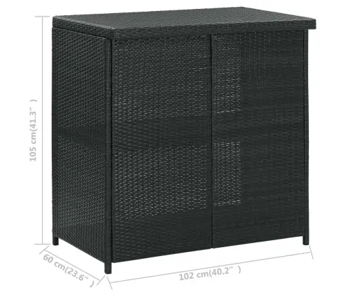 3-Osaline Baarikomplekt, Polürotang, Must