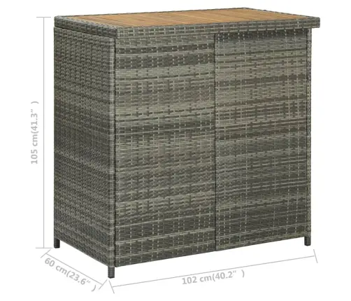 3-Daļīgs Bāra Mēbeļu Komplekts, Pe Rotangpalma, Pelēks Vidaxl