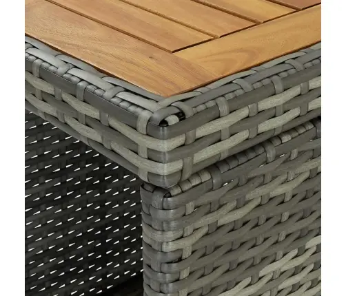 Bāra Galds Ar Plauktiem, 120X60X110 Cm, Pelēka Pe Rotangpalma Vidaxl