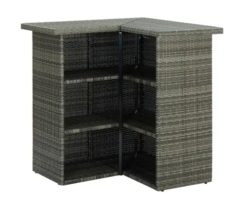 Stūra Bāra Galds, Pelēks, 100X50X105 Cm, Pe Rotangpalma Vidaxl