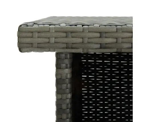 Stūra Bāra Galds, Pelēks, 100X50X105 Cm, Pe Rotangpalma Vidaxl