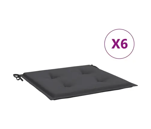 Dārza Krēslu Spilveni, 6 Gab., Pelēki, 40X40X4 Cm, Audums Vidaxl