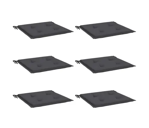 Dārza Krēslu Spilveni, 6 Gab., Pelēki, 40X40X4 Cm, Audums Vidaxl