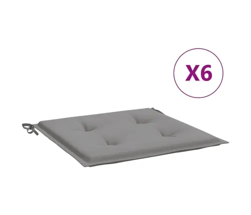 Dārza Krēslu Spilveni, 6 Gab., Pelēki, 40X40X4 Cm, Audums Vidaxl