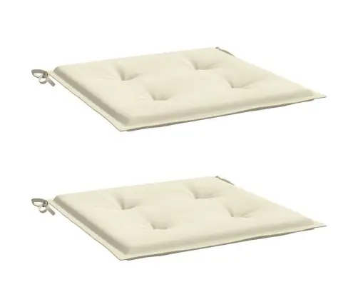 Dārza Krēslu Spilveni, 2 Gab., Krēmkrāsas, 40X40X4 Cm, Audums Vidaxl