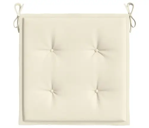 Dārza Krēslu Spilveni, 2 Gab., Krēmkrāsas, 40X40X4 Cm, Audums Vidaxl