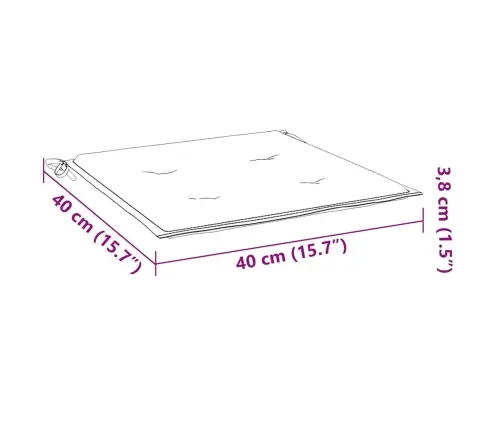 Dārza Krēslu Spilveni, 2 Gab., Krēmkrāsas, 40X40X4 Cm, Audums Vidaxl