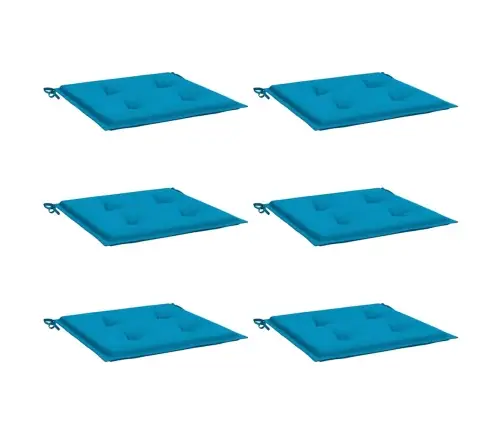 Dārza Krēslu Spilveni, 6 Gab., Zili, 40X40X3 Cm, Audums Vidaxl