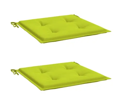 Dārza Krēslu Spilveni, 2 Gab., Spilgti Zaļi, 40X40X3 Cm, Audums Vidaxl