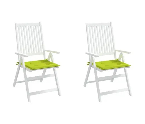 Dārza Krēslu Spilveni, 2 Gab., Spilgti Zaļi, 40X40X3 Cm, Audums Vidaxl