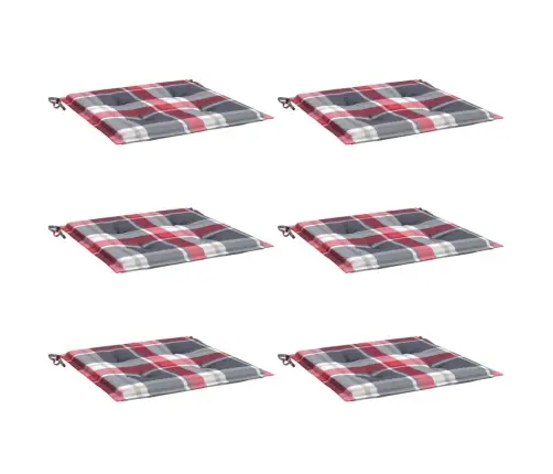 Dārza Krēslu Spilveni, 6 Gab., Četrstūri, 40X40X3 Cm, Audums Vidaxl