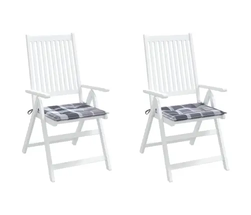 Sodo Kėdės Pagalvėlės, 2Vnt., 40X40X4cm Audinys, Languotos