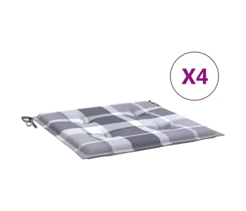 Aiatooli Istmepadjad 4 Tk, Hall Ruudumuster 40X40X4 Cm Kangas