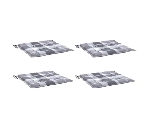 Aiatooli Istmepadjad 4 Tk, Hall Ruudumuster 40X40X4 Cm Kangas