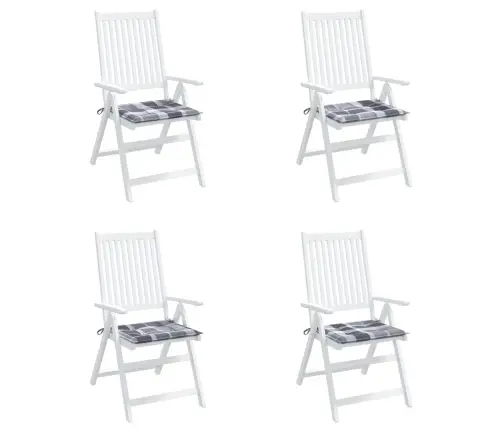 Aiatooli Istmepadjad 4 Tk, Hall Ruudumuster 40X40X4 Cm Kangas