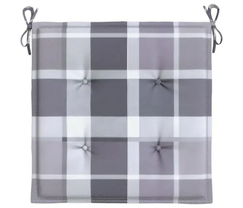 Aiatooli Istmepadjad 4 Tk, Hall Ruudumuster 40X40X4 Cm Kangas