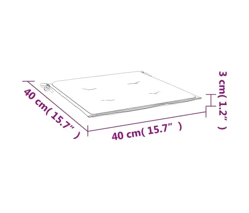 Aiatooli Istmepadjad 4 Tk, Hall Ruudumuster 40X40X4 Cm Kangas