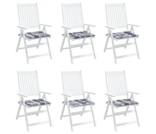 Sodo Kėdės Pagalvėlės, 6Vnt., 40X40X4cm Audinys, Languotos