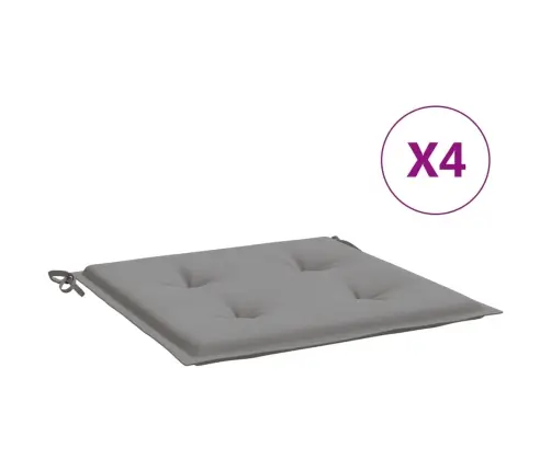 Dārza Krēslu Spilveni, 4 Gab., Pelēki, 50X50X3 Cm, Audums Vidaxl