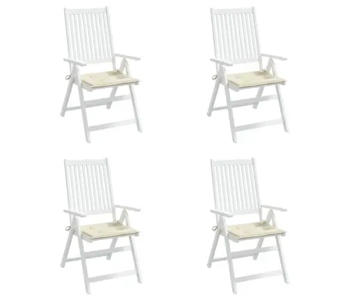 Dārza Krēslu Spilveni, 4 Gab., Krēmkrāsas, 50X50X3 Cm, Audums Vidaxl