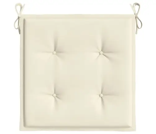 Dārza Krēslu Spilveni, 4 Gab., Krēmkrāsas, 50X50X3 Cm, Audums Vidaxl