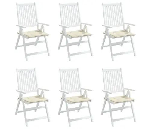 Dārza Krēslu Spilveni, 6 Gab., Krēmkrāsas, 50X50X3 Cm, Audums Vidaxl