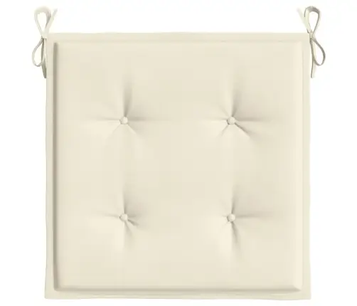 Dārza Krēslu Spilveni, 6 Gab., Krēmkrāsas, 50X50X3 Cm, Audums Vidaxl