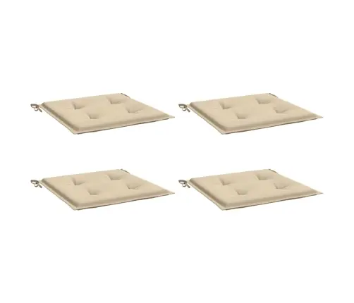 Dārza Krēslu Spilveni, 4 Gab., Bēši, 50X50X4 Cm, Audums Vidaxl