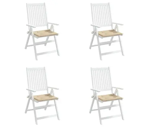 Dārza Krēslu Spilveni, 4 Gab., Bēši, 50X50X4 Cm, Audums Vidaxl