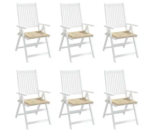 Dārza Krēslu Spilveni, 6 Gab., Bēši, 50X50X4 Cm, Audums Vidaxl