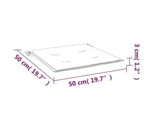Dārza Krēslu Spilveni, 6 Gab., Zaļi, 50X50X3 Cm, Audums Vidaxl