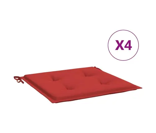 Aiatooli Istmepadjad 4 Tk, Punane, 50X50X4 cm Kangas