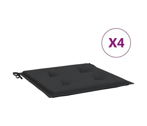 Dārza Krēslu Spilveni, 4 Gab., Melni, 50X50X4 Cm, Audums Vidaxl