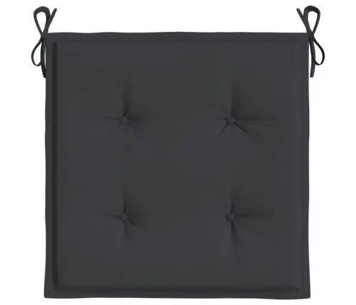 Dārza Krēslu Spilveni, 6 Gab., Melni, 50X50X3 Cm, Audums Vidaxl