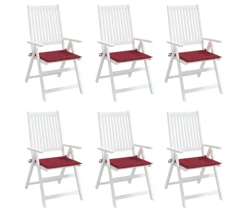 Dārza Krēslu Spilveni, 6 Gab., Vīnsarkani, 50X50X3 Cm, Audums Vidaxl