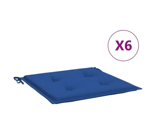 Sodo Kėdės Pagalvėlės, 6Vnt., Mėlynos, 50X50X4cm Audinys