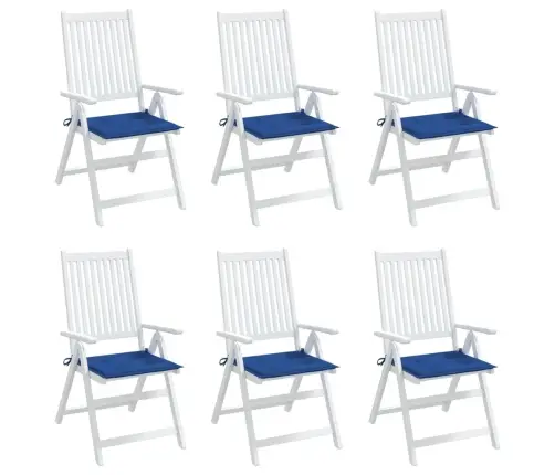 Sodo Kėdės Pagalvėlės, 6Vnt., Mėlynos, 50X50X4cm Audinys