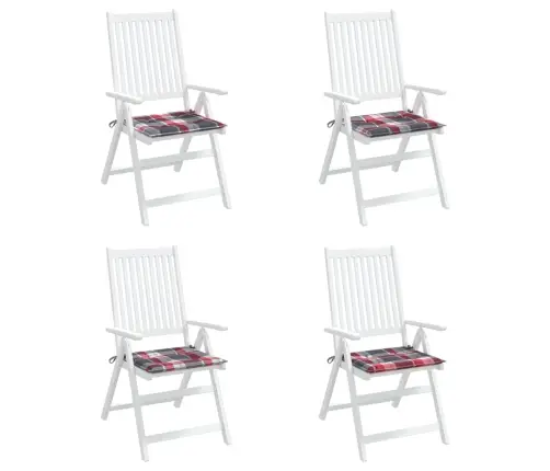 Sodo Kėdės Pagalvėlės, 4Vnt., 50X50X3cm Audinys, Languotos