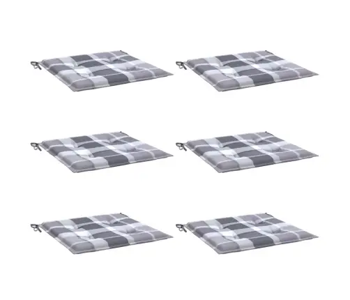 Sodo Kėdės Pagalvėlės, 6Vnt., 50X50X4cm Audinys, Languotos