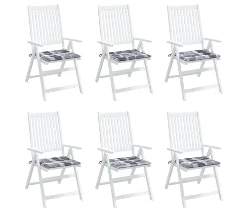 Sodo Kėdės Pagalvėlės, 6Vnt., 50X50X4cm Audinys, Languotos