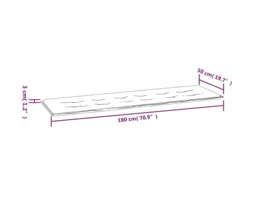 Dārza Sola Matracis, 180X50X3 Cm, Audums, Koši Zils Vidaxl